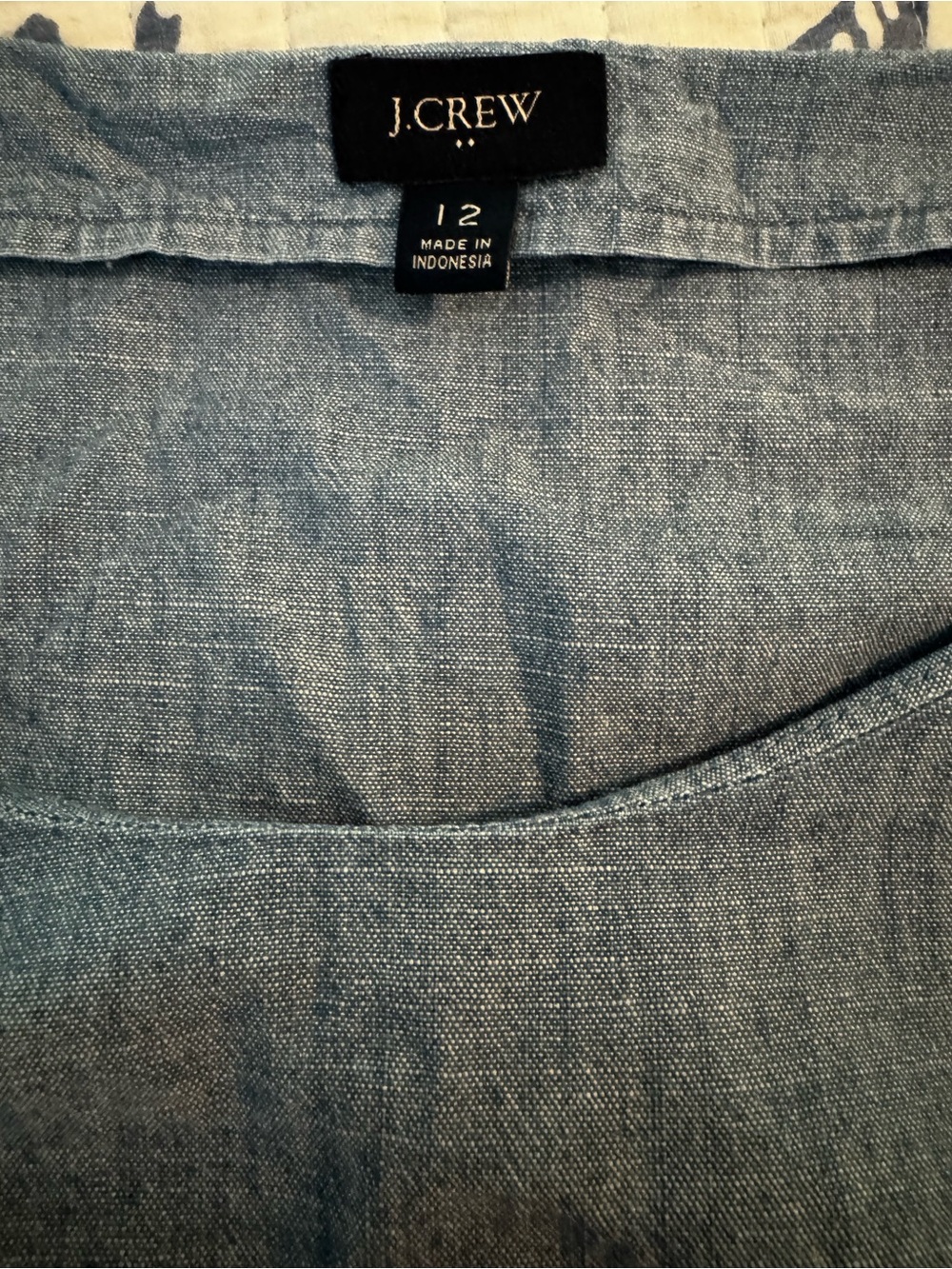 J. Crew Light Blue Chambray Puff-Sleeve Tiered Midi Dress - Picture 4 of 6